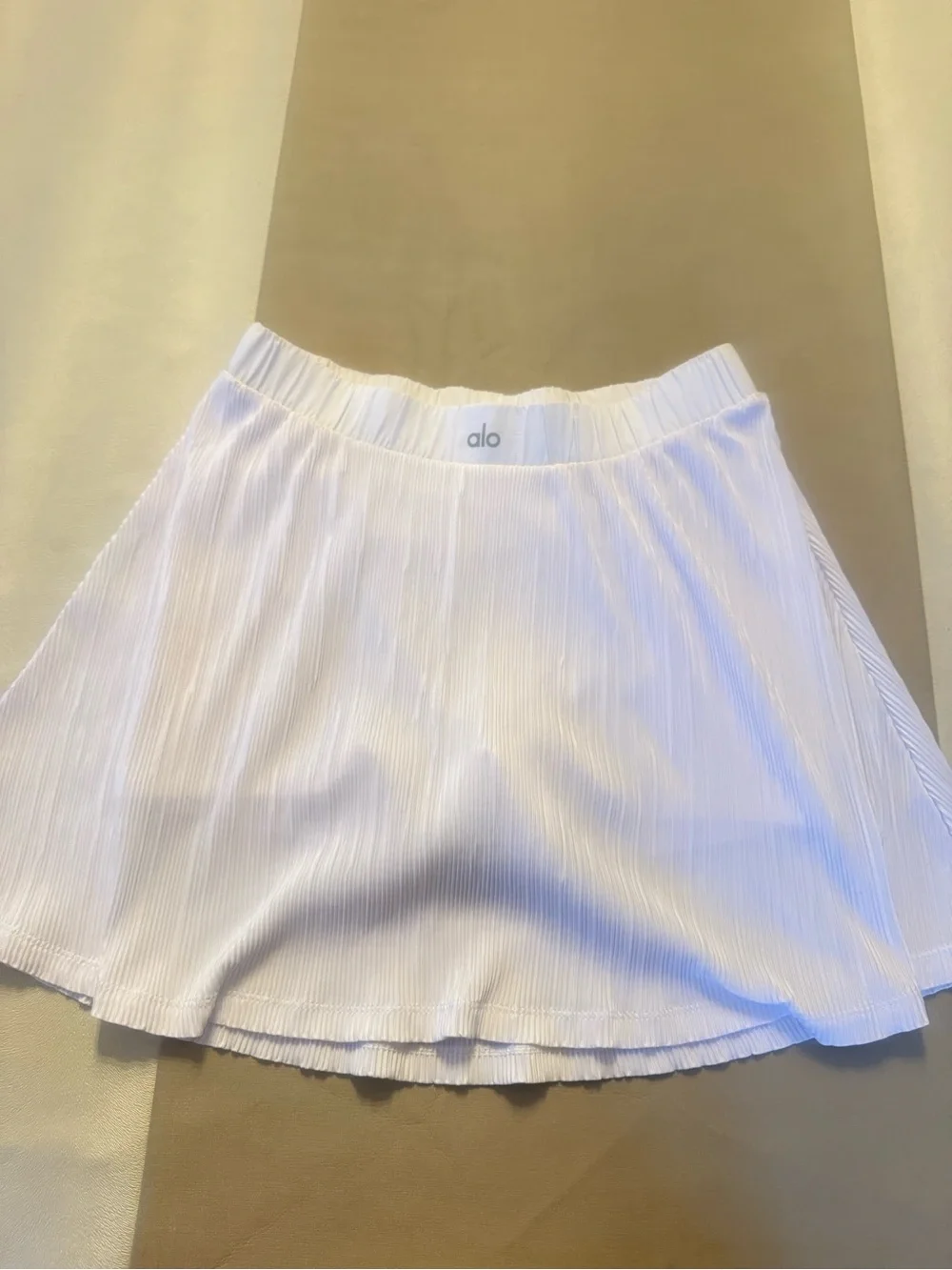 ALO Yoga White Pleated Skirt